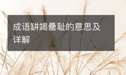 成语缾竭罍耻的意思及详解