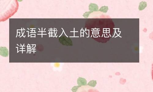 成语半截入土的意思及详解