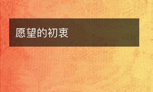 愿望的初衷