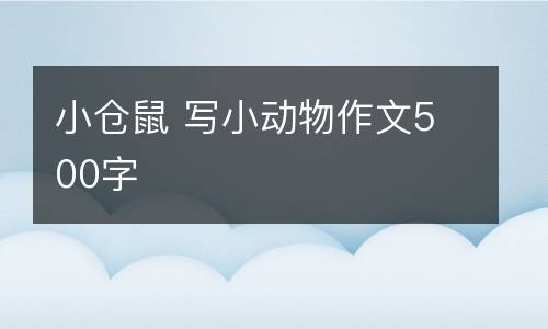 小仓鼠 写小动物作文500字