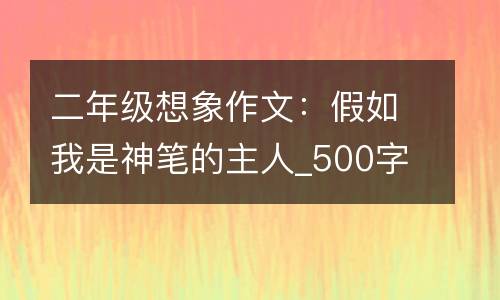 二年级想象作文：假如我是神笔的主人_500字