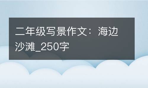 二年级写景作文：海边沙滩_250字