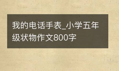 我的电话手表_小学五年级状物作文800字