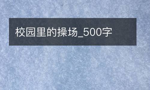 校园里的操场_500字