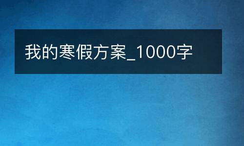 我的寒假方案_1000字