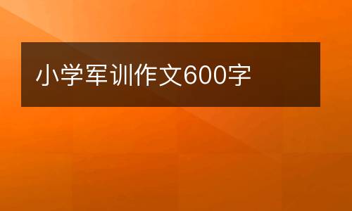 小学军训作文600字