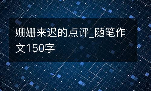姗姗来迟的点评_随笔作文150字