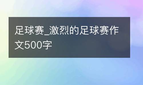足球赛_激烈的足球赛作文500字