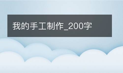 我的手工制作_200字