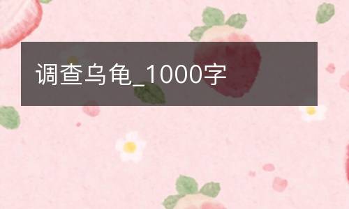 调查乌龟_1000字