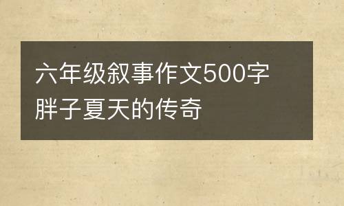 六年级叙事作文500字 胖子夏天的传奇