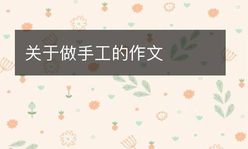 关于做手工的作文