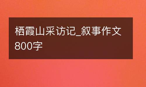 栖霞山采访记_叙事作文800字