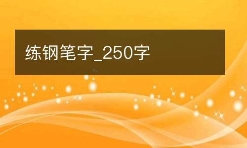 练钢笔字_250字
