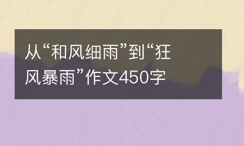 从“和风细雨”到“狂风暴雨”作文450字