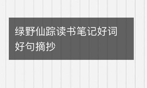 绿野仙踪读书笔记好词好句摘抄