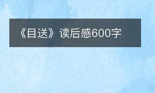 《目送》读后感600字