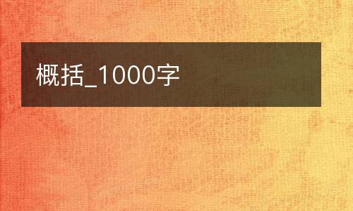 概括_1000字