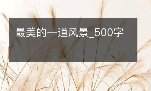 最美的一道风景_500字