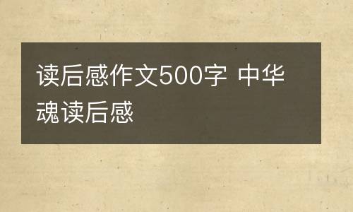 读后感作文500字 中华魂读后感