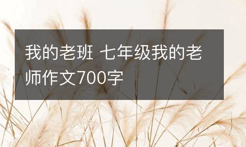 我的老班 七年级我的老师作文700字