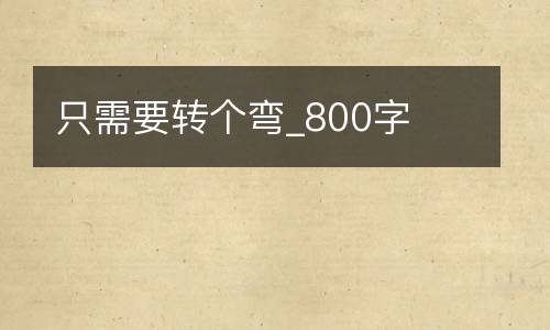 只需要转个弯_800字