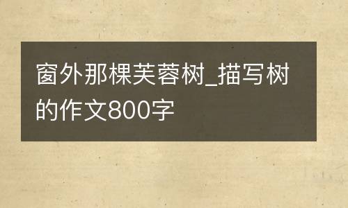 窗外那棵芙蓉树_描写树的作文800字