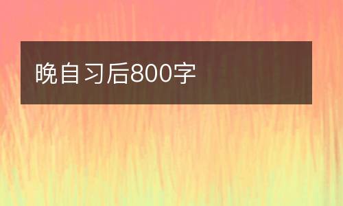 晚自习后800字