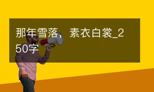那年雪落，素衣白裳_250字