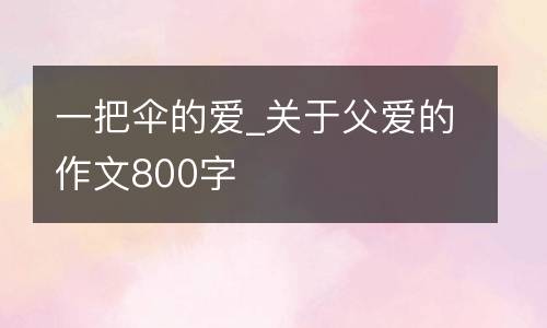 一把伞的爱_关于父爱的作文800字