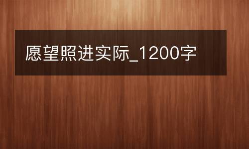 愿望照进实际_1200字