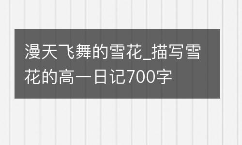 漫天飞舞的雪花_描写雪花的高一日记700字